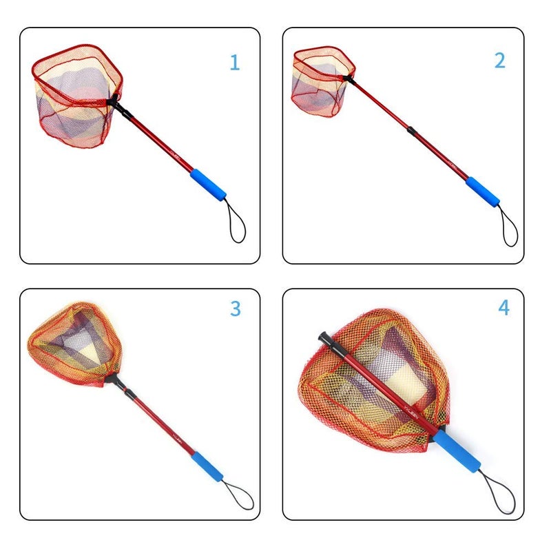 YVLEEN Kids Fishing Net for Lakes - Minnow Nets for Kids - Aluminum Collapsible Telescopic Fishing Pole Handle and Nylon Mesh Small Fishing net - Butterfly Nets for Kids Outdoor Playing - Image 4